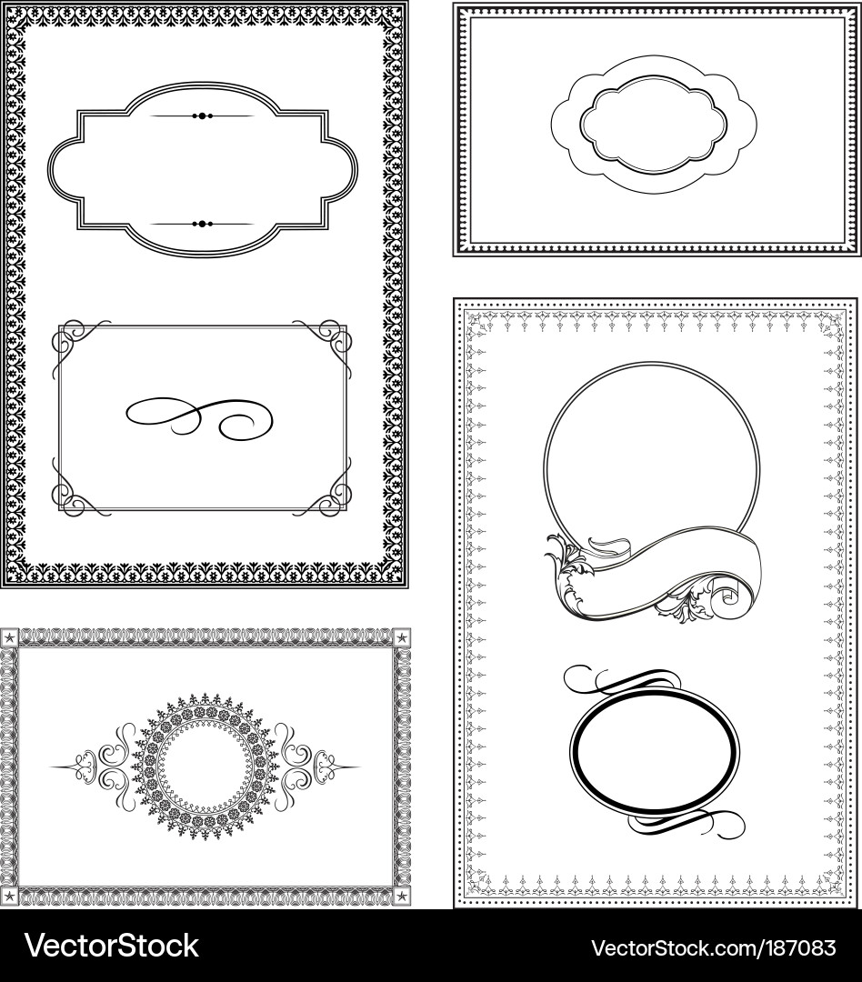 Ornate frame set Royalty Free Vector Image - VectorStock