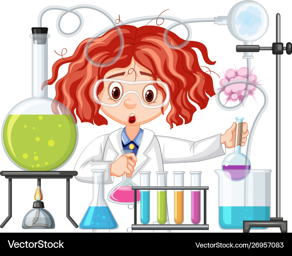 Scientist doing experiment in science lab Scientist doing experiment in science lab vector image