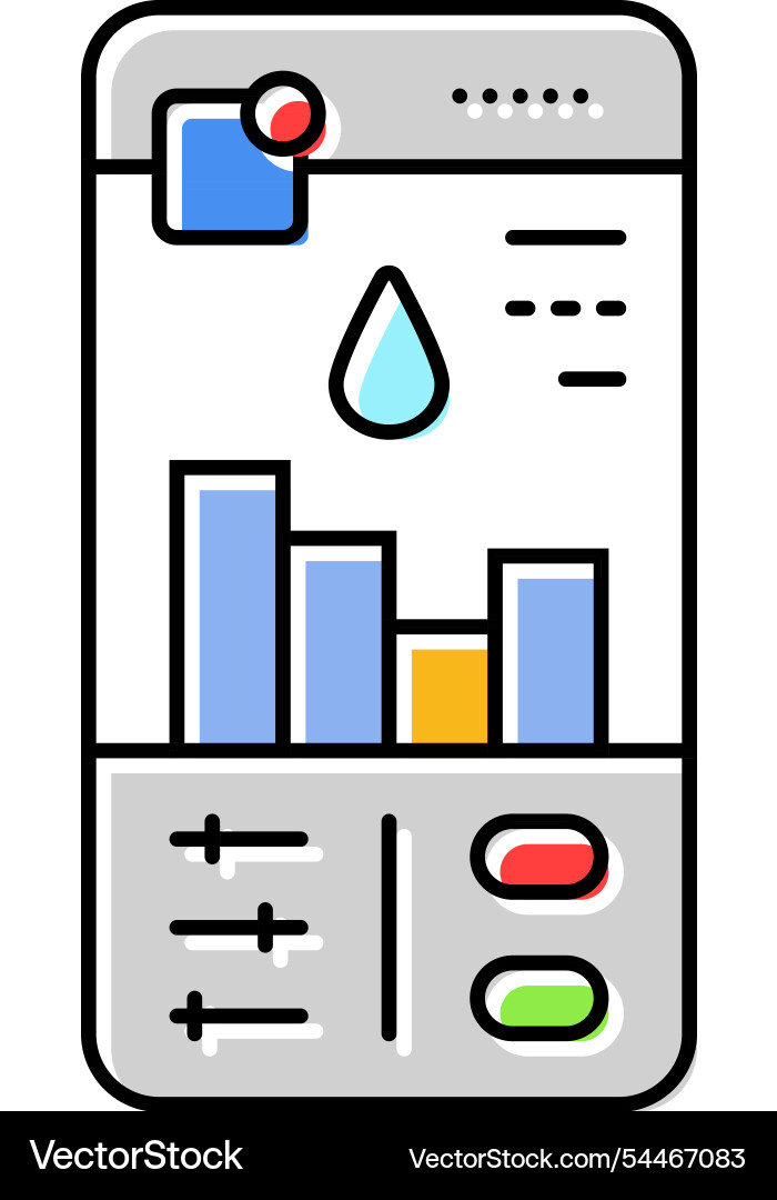 Smart water usage saving color icon vector image