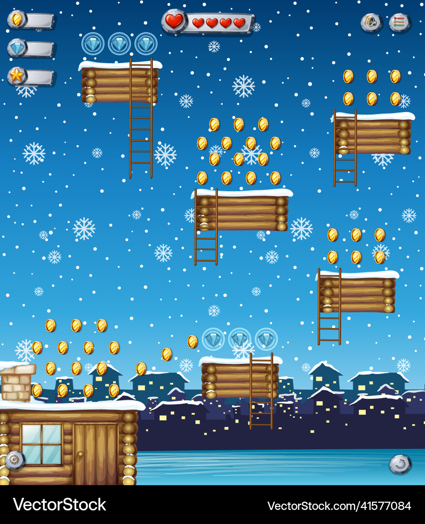 A game template snowing background Vector Image