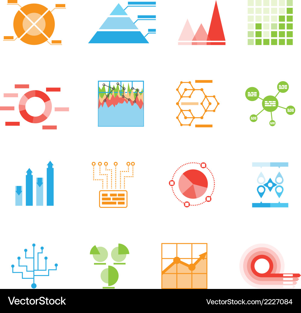 Chart & Graph Icons - Data Visualization vector image