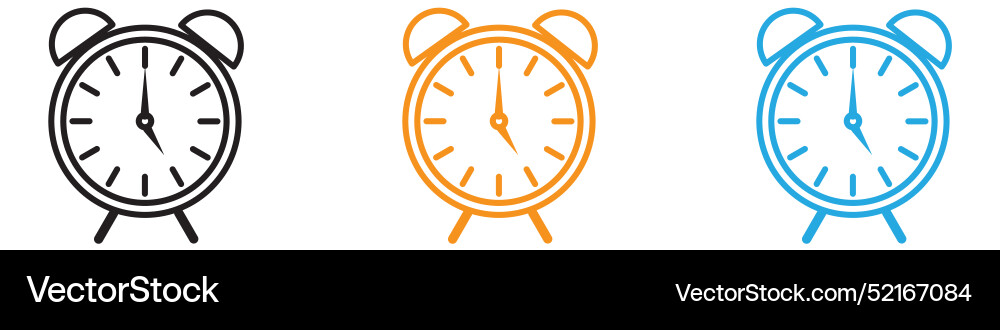 Clock icon logo set collection for web app ui vector image