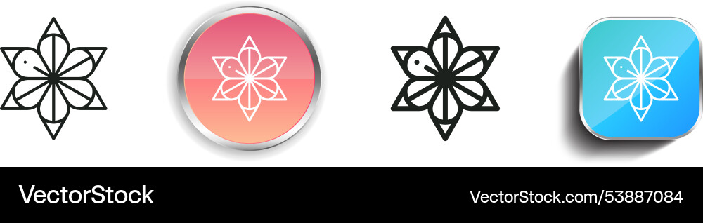 Flower icon thin linear regular and button style Flower icon thin linear regular and button style Vector Image