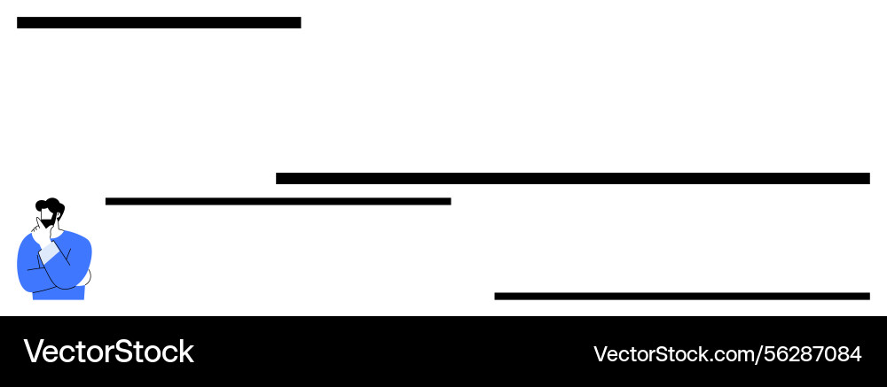 Man in thought with minimalistic horizontal lines Man in thought with minimalistic horizontal lines vector image