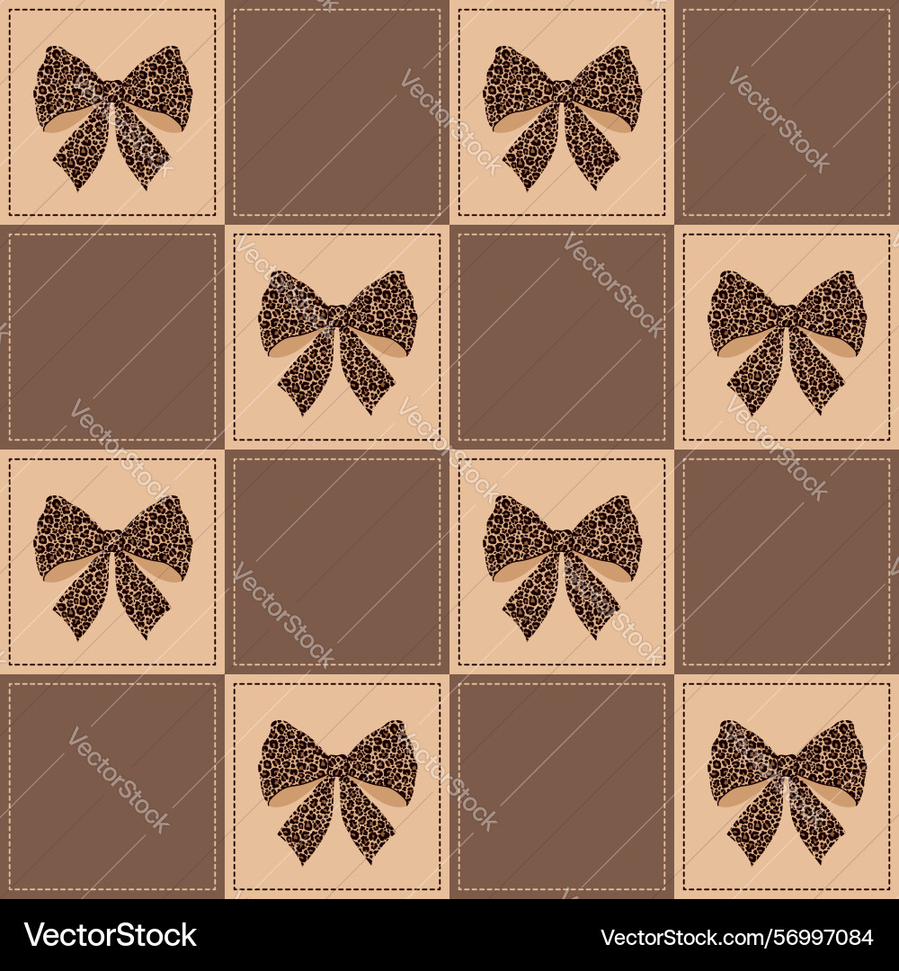 Pattern of leopard print bows on alternating light Pattern of leopard print bows on alternating light vector image
