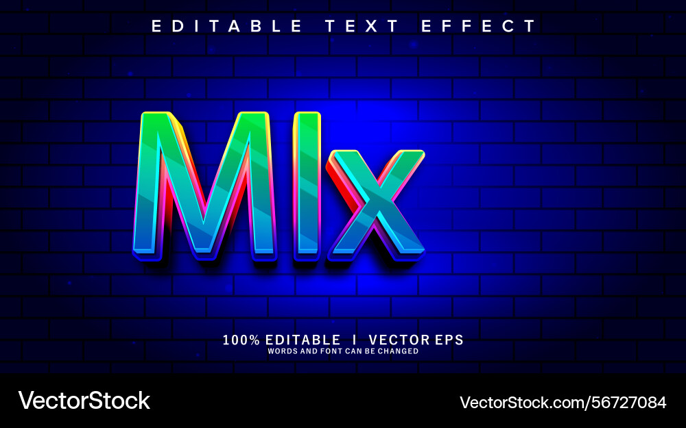 Printmix 3d text effect with modern style design Printmix 3d text effect with modern style design vector image