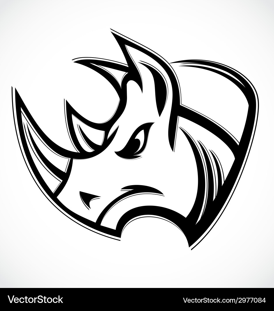 Rhino head Royalty Free Vector Image - VectorStock