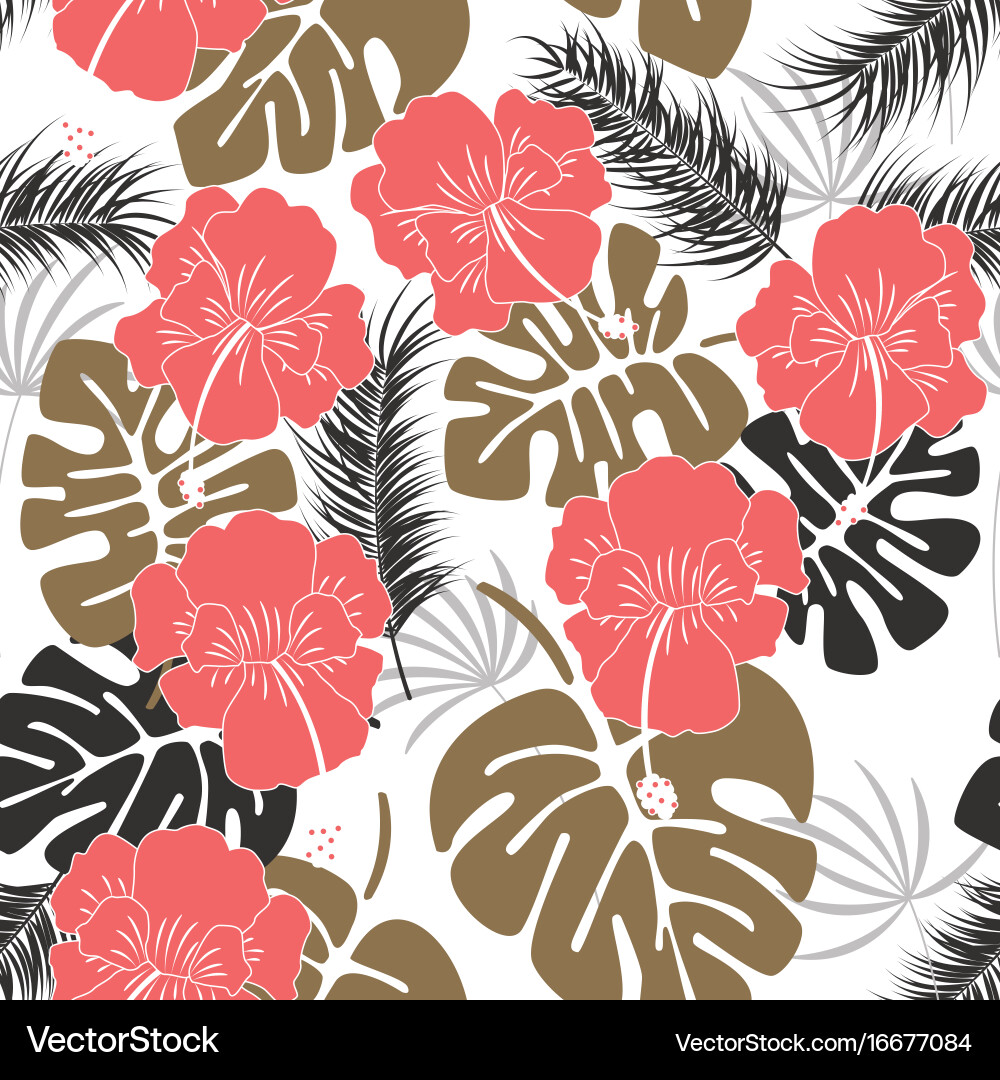 Tropical Monstera Pattern vector image