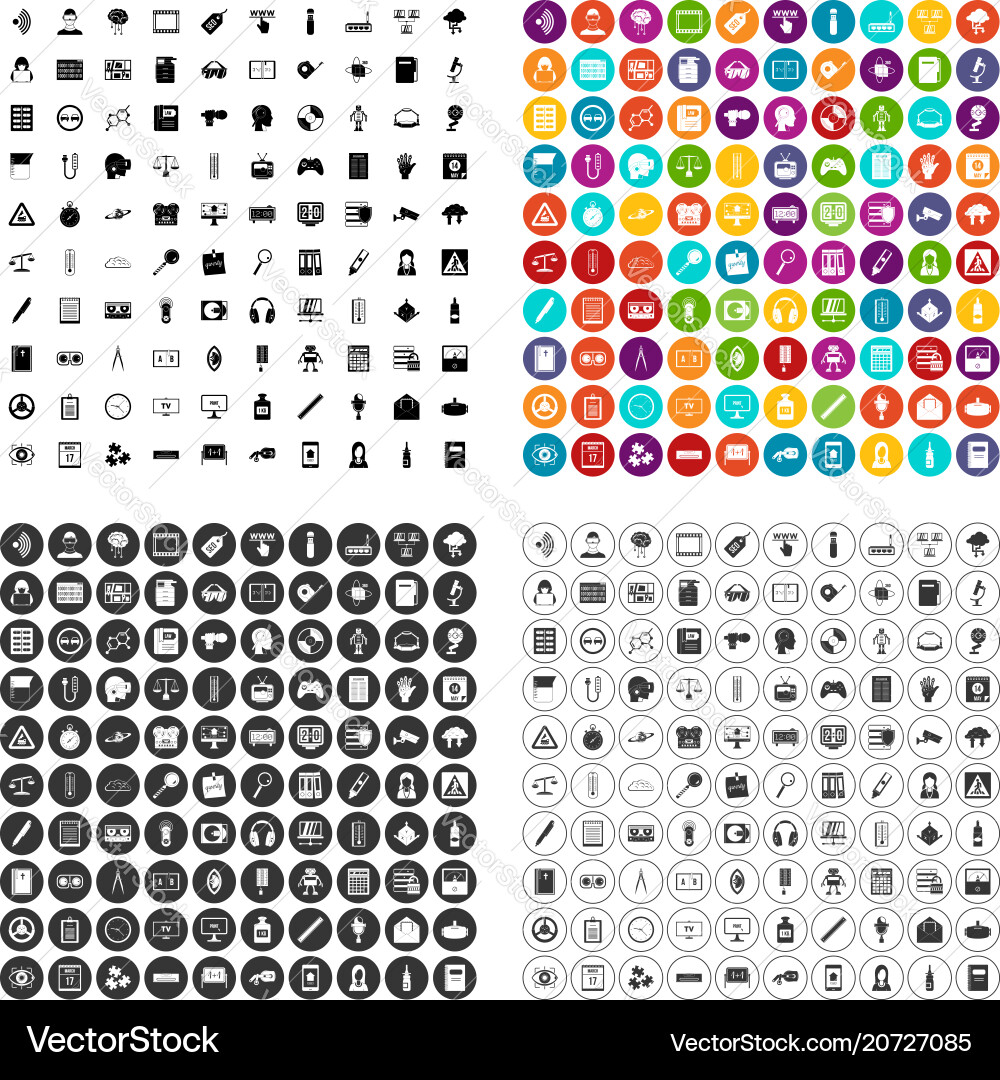 100 information icons set variant 100 information icons set variant vector image