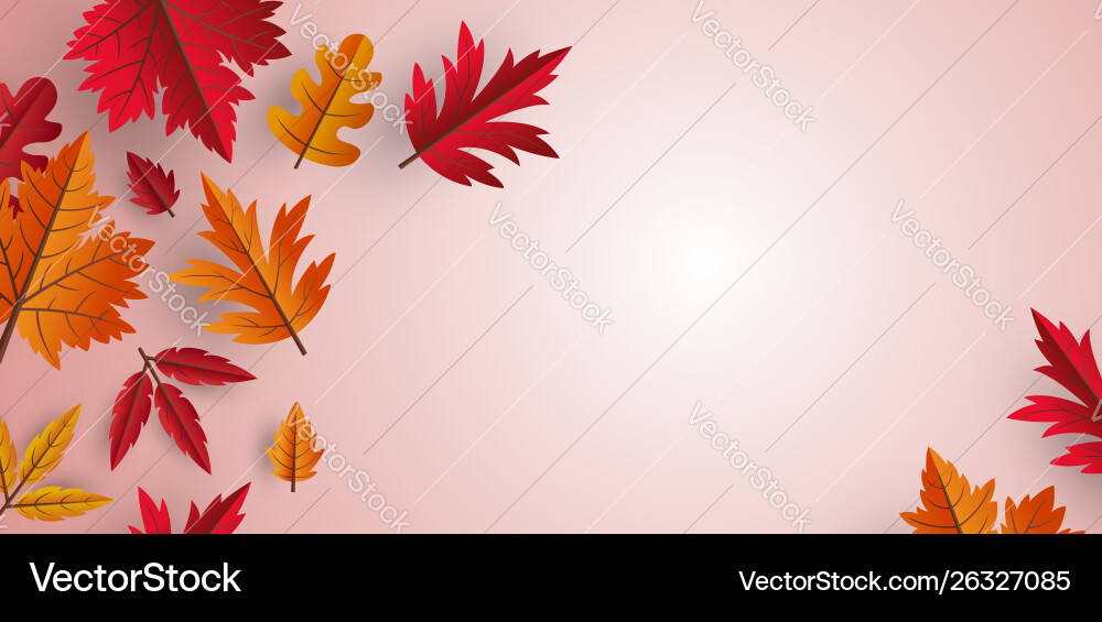 Autumn leaves background design with copy space Autumn leaves background design with copy space vector image