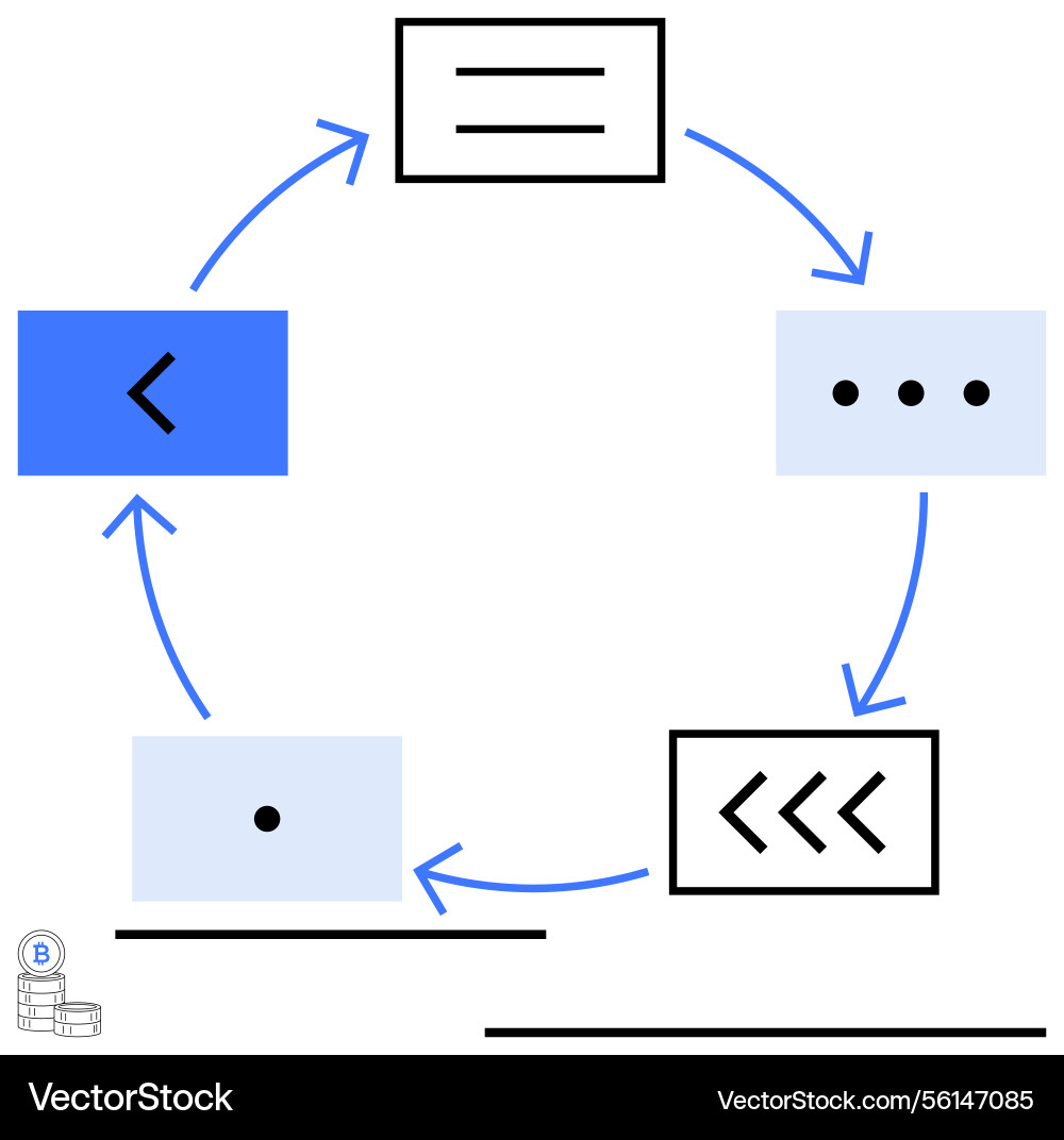 Circular workflow diagram with arrows and abstract Circular workflow diagram with arrows and abstract vector image