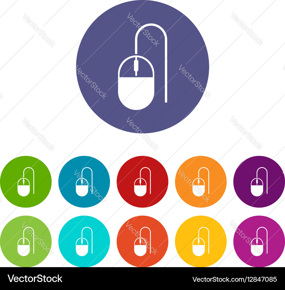 Computer mouse set icons vector image