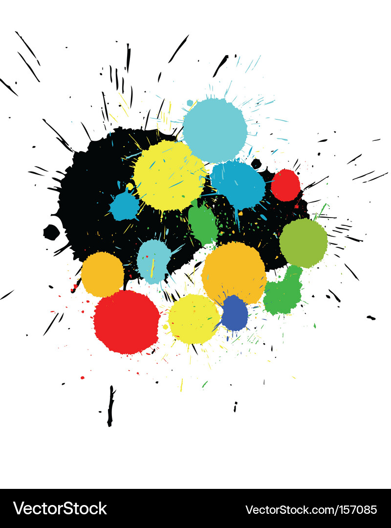 Dynamic Paint Splatters Background Vector Image
