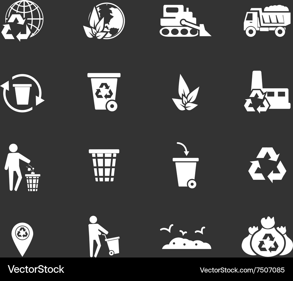 Garbage icons set Vector Image