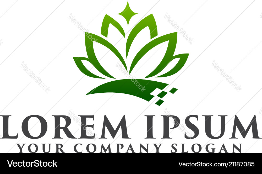 Grüne Blume Logo Schönheit Spa Design Konzept Grüne Blume Logo Schönheit Spa Design Konzept vektorbild