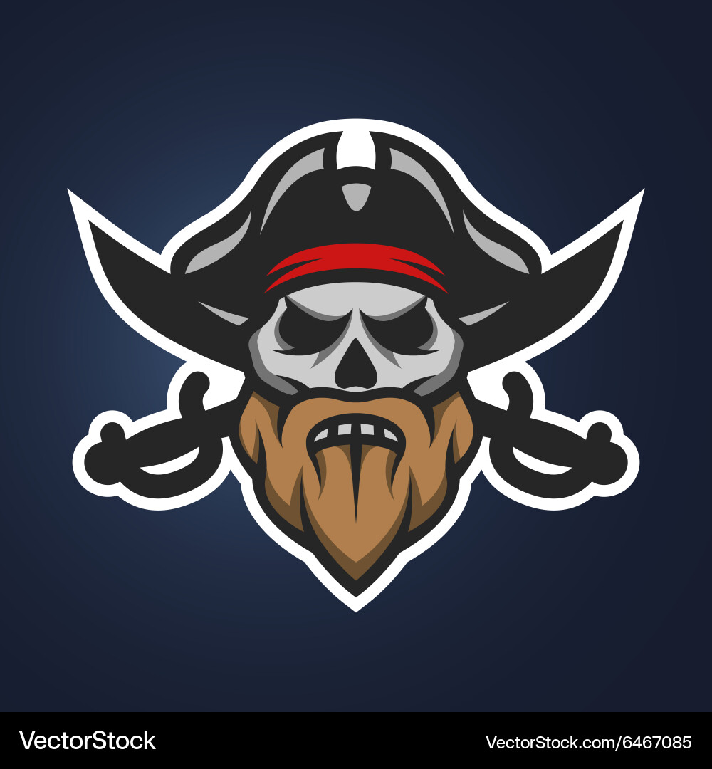 Pirate Skull with Swords Vector Image