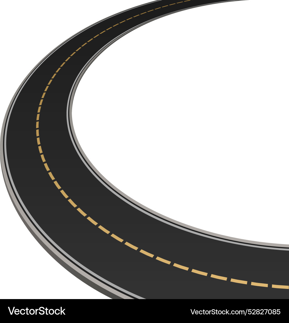 Road turn asphalt way racing empty path vector image