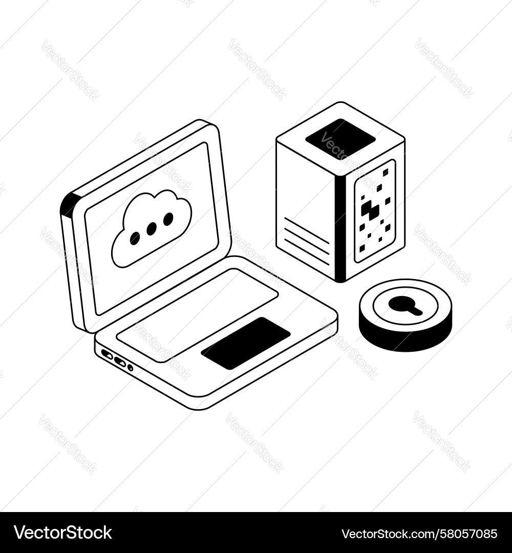 Secure Private Cloud Network Vector Image