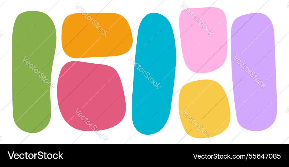 Set of cute colorful organic shapes in doodle Set of cute colorful organic shapes in doodle vector image