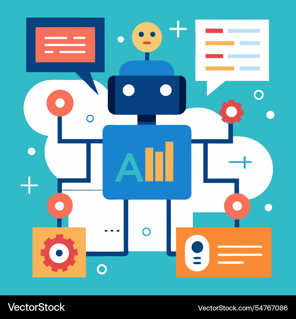 Ai algorithms as code graphics visualizing vector image