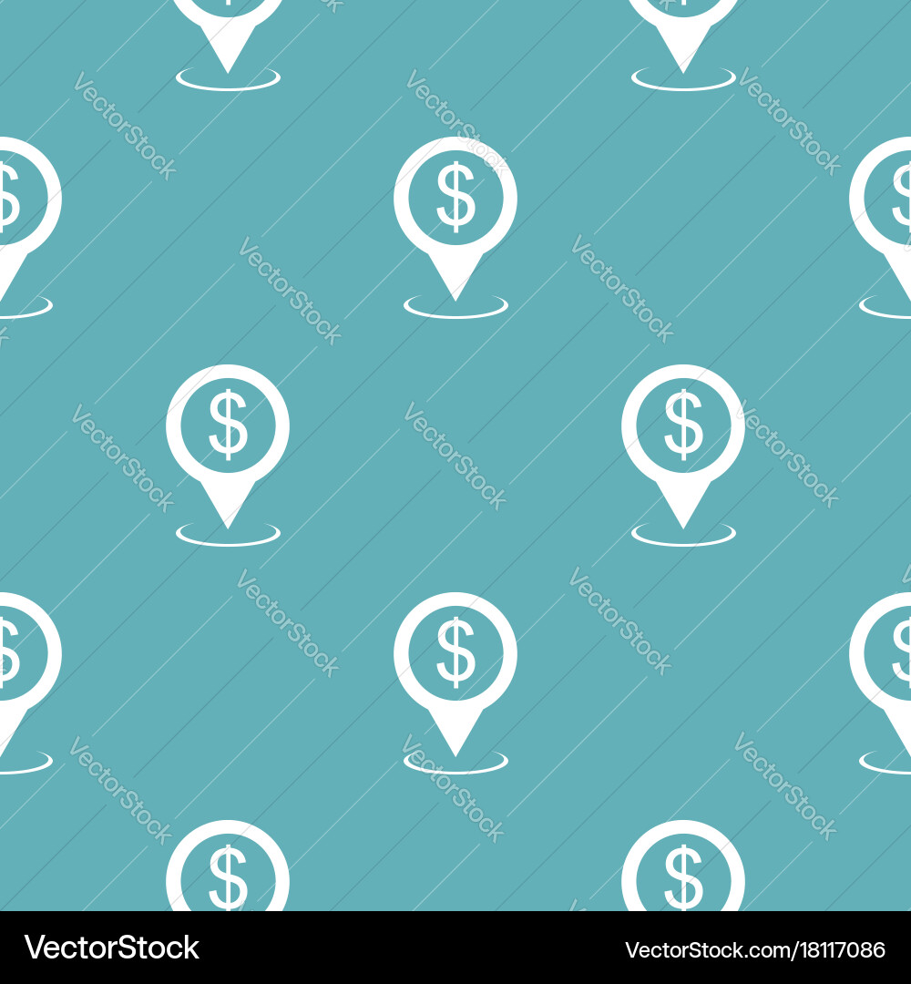 Bank map pointer pattern seamless blue vector image