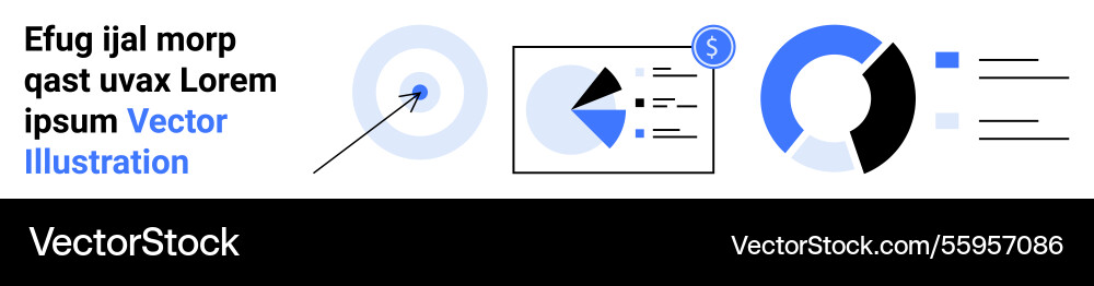 Data visualization with pie charts graphs Data visualization with pie charts graphs vector image