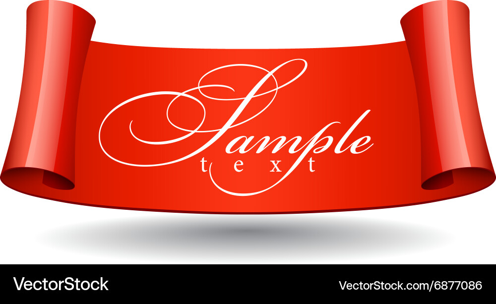 Glossy Red Ribbons - Scroll Effect Vector Image