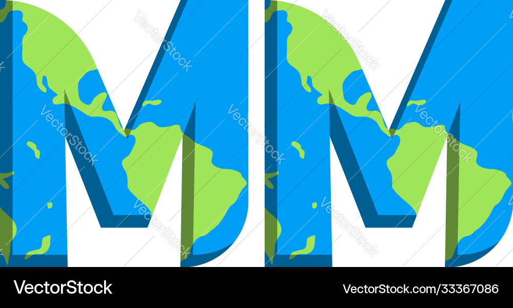 MM Initial Logo - World Map Style vector image