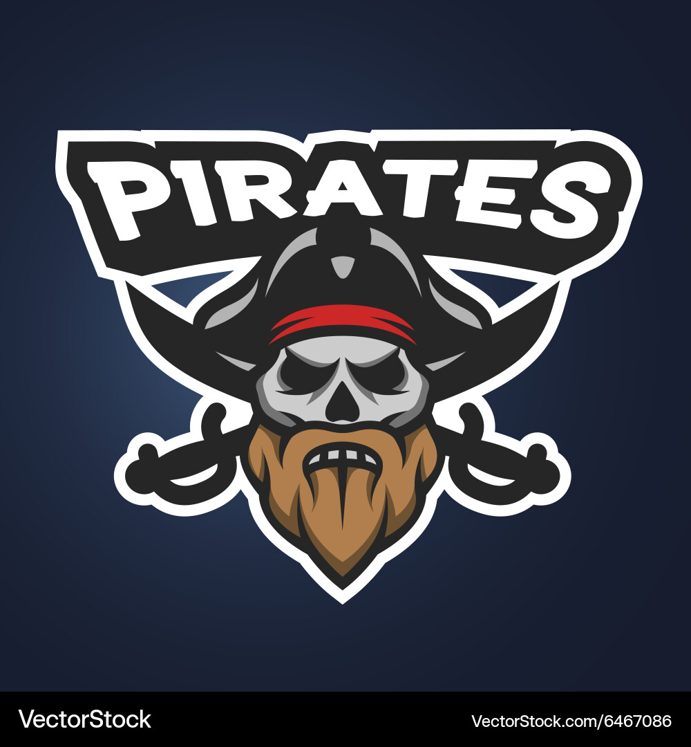 Pirate Skull Emblem - Captain's Crest vector image