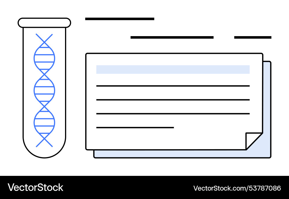 Scientific research document with dna strand Vector Image