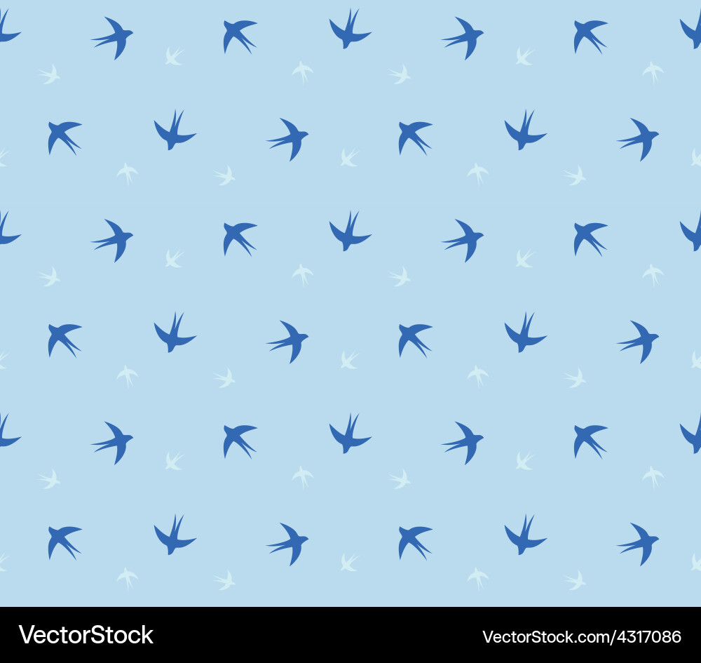 Swallow Seamless Pattern Vector Image