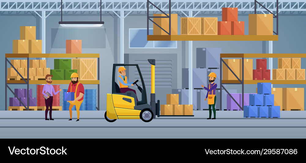 Warehouse interior inside Royalty Free Vector Image