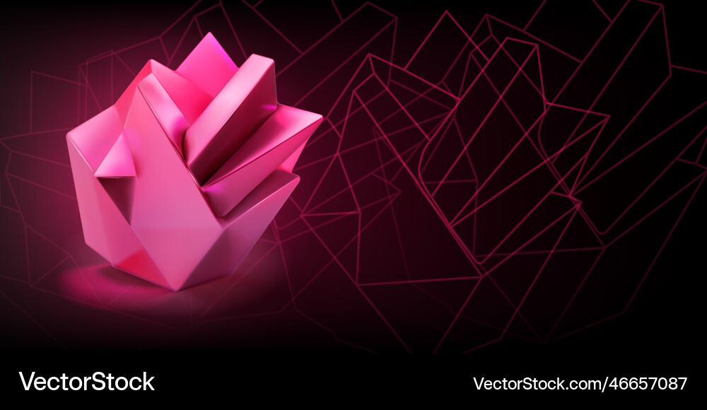 Abstract background with low poly 3d shape Vector Image