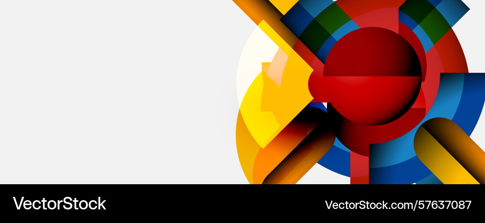 Abstract colorful shapes overlap creating dynamic Abstract colorful shapes overlap creating dynamic Vector Image
