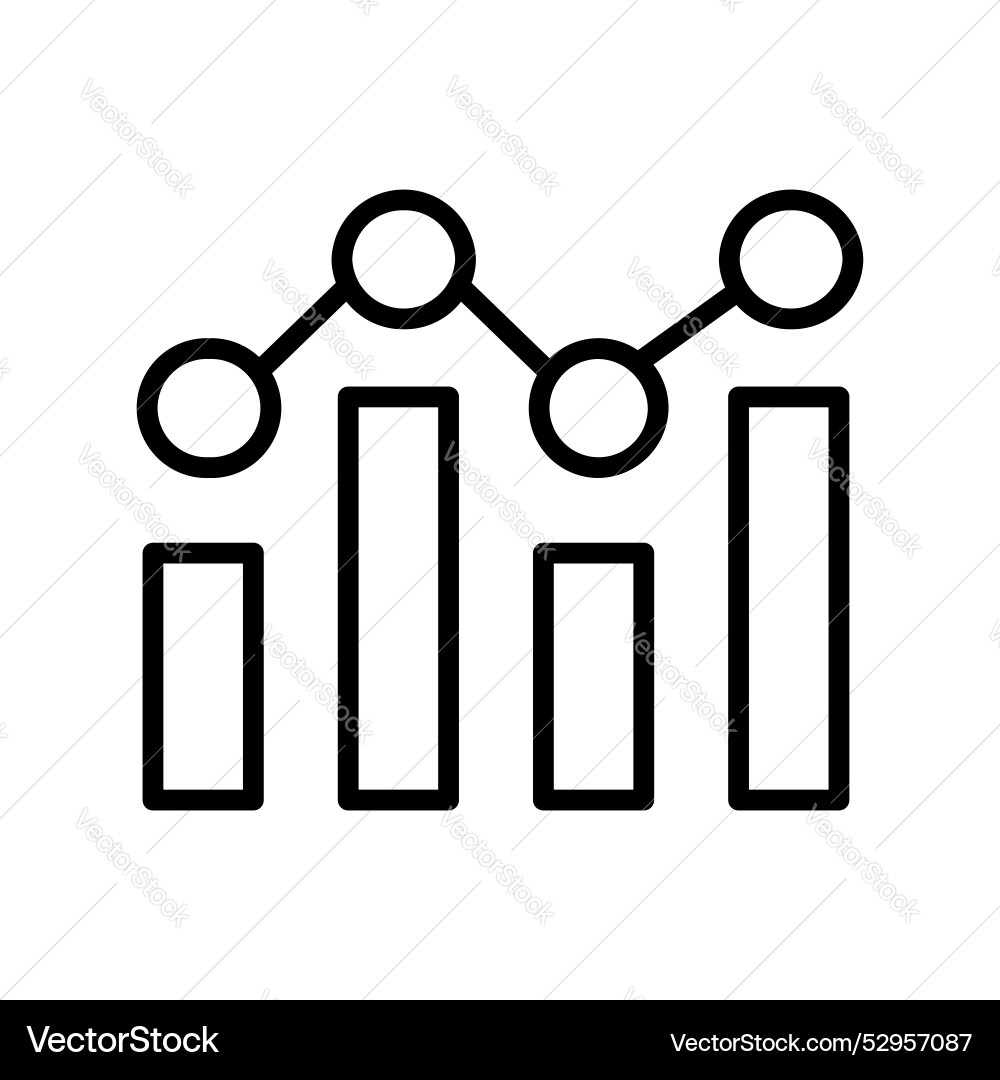 Bar graph icon outline style design isolated Vector Image