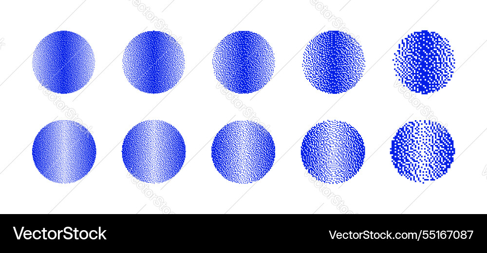 Circles with different resolution of bitmap Circles with different resolution of bitmap vector image