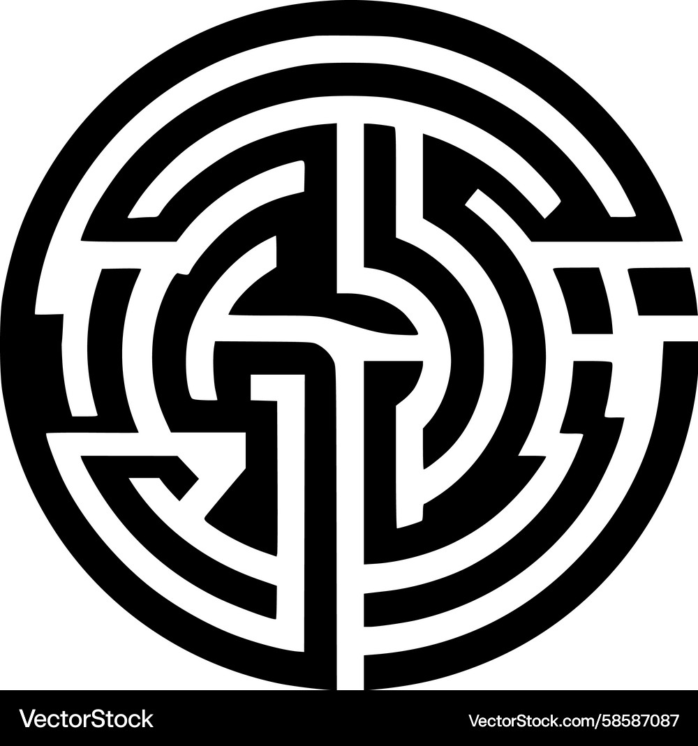 Complex Circular Maze Pattern Vector Image