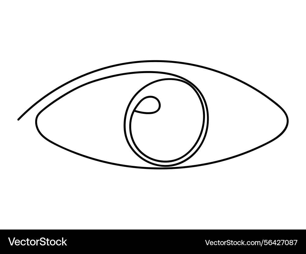 Eye shape continuous one line art isolated Eye shape continuous one line art isolated vector image
