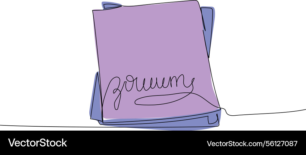 Notebook for studying notes one line color art Notebook for studying notes one line color art vector image