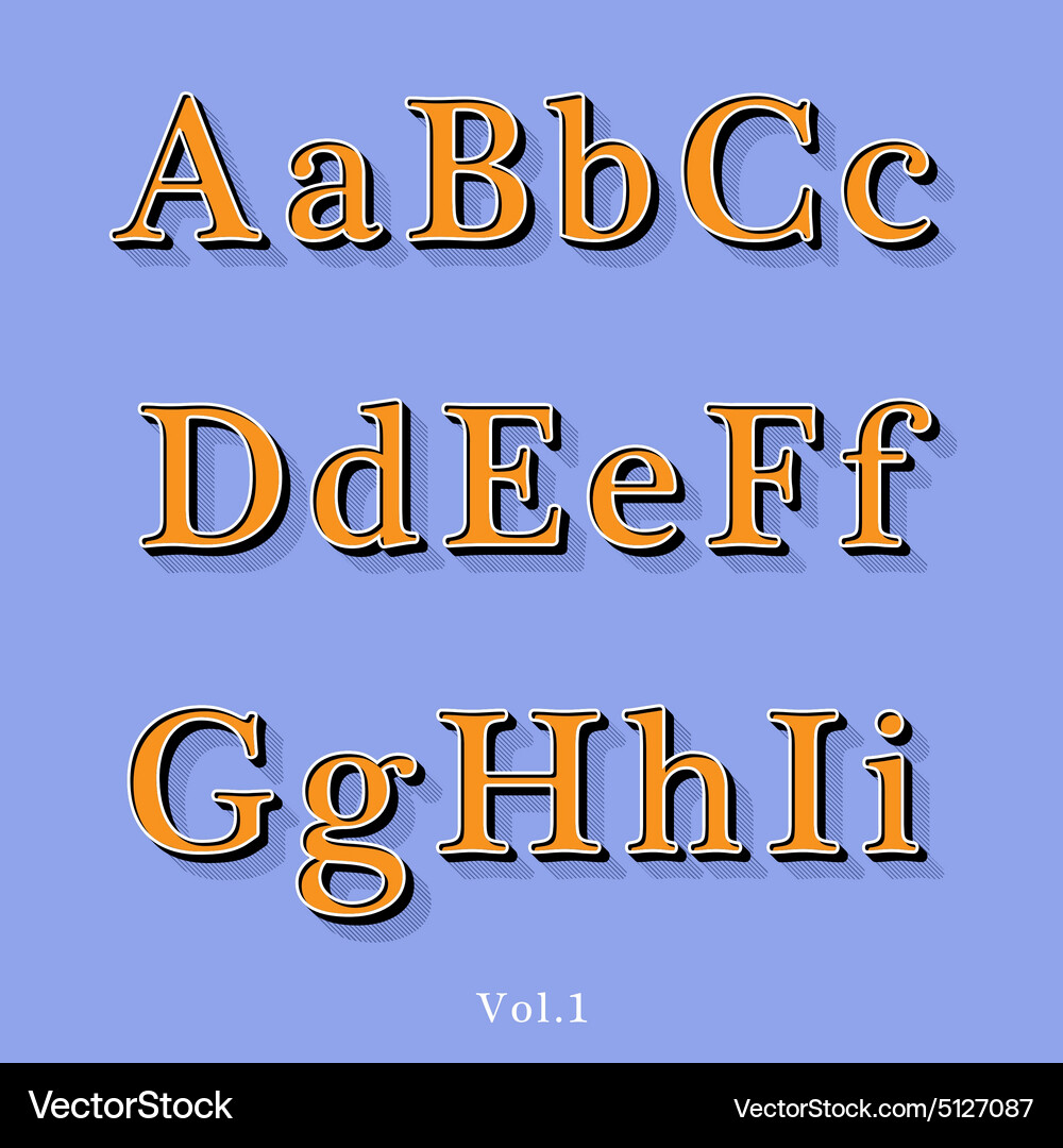 Retro Alphabet Block Set Vector Image