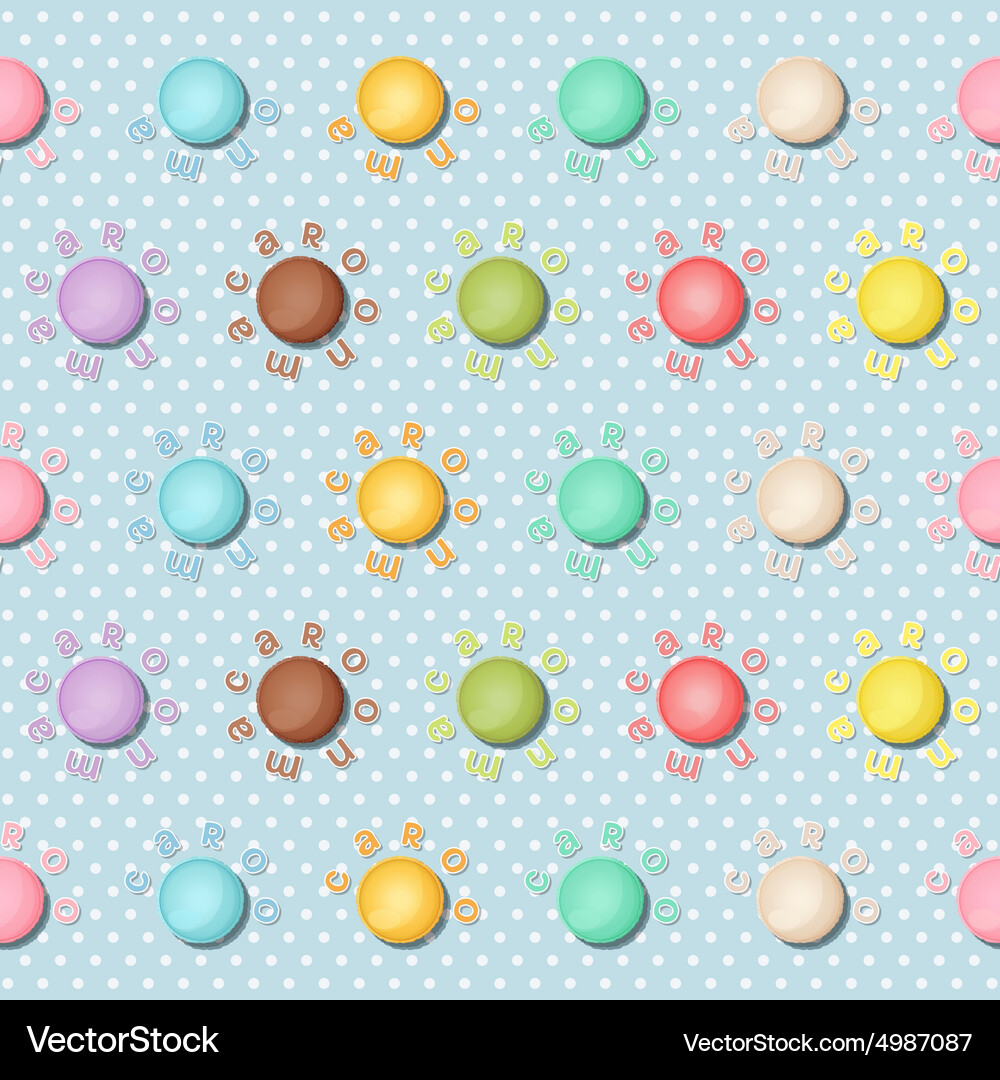 Seamless pattern with colorful macaroons macarons Vector Image