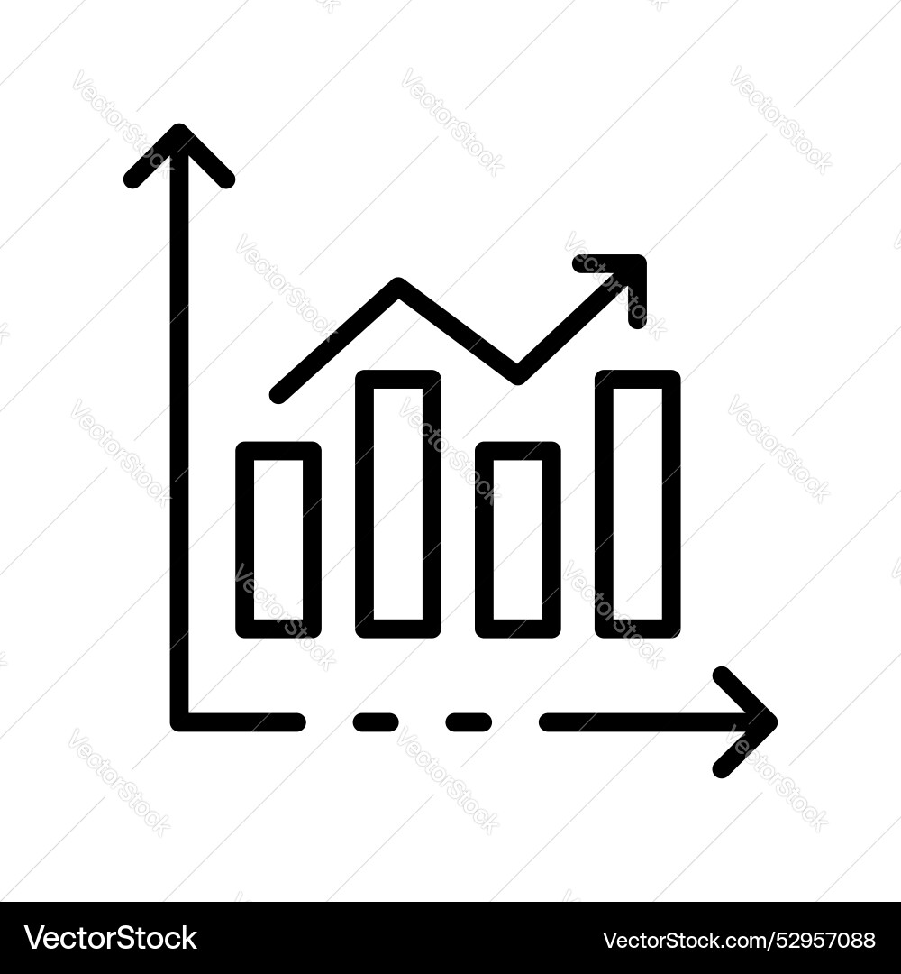 Bar graph icon outline style design isolated Bar graph icon outline style design isolated vector image