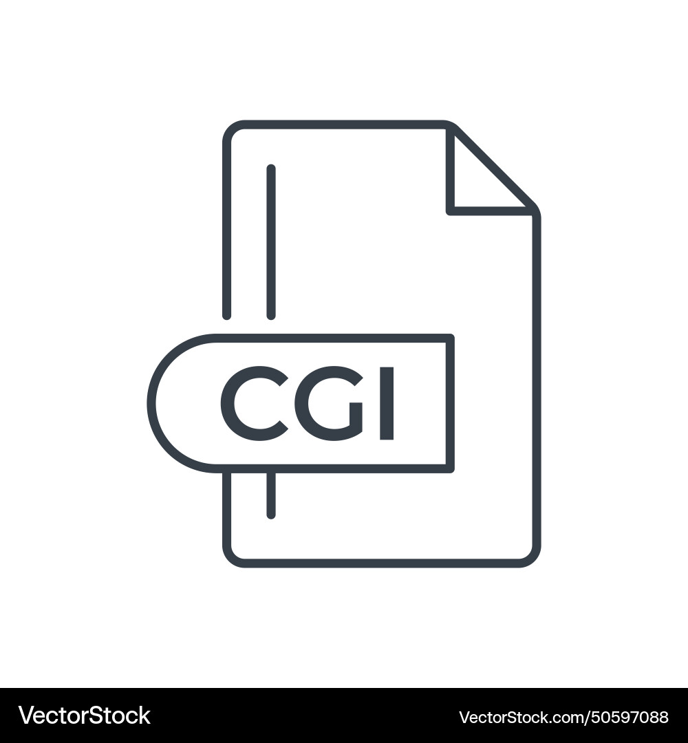 Cgi file format icon extension line vector image