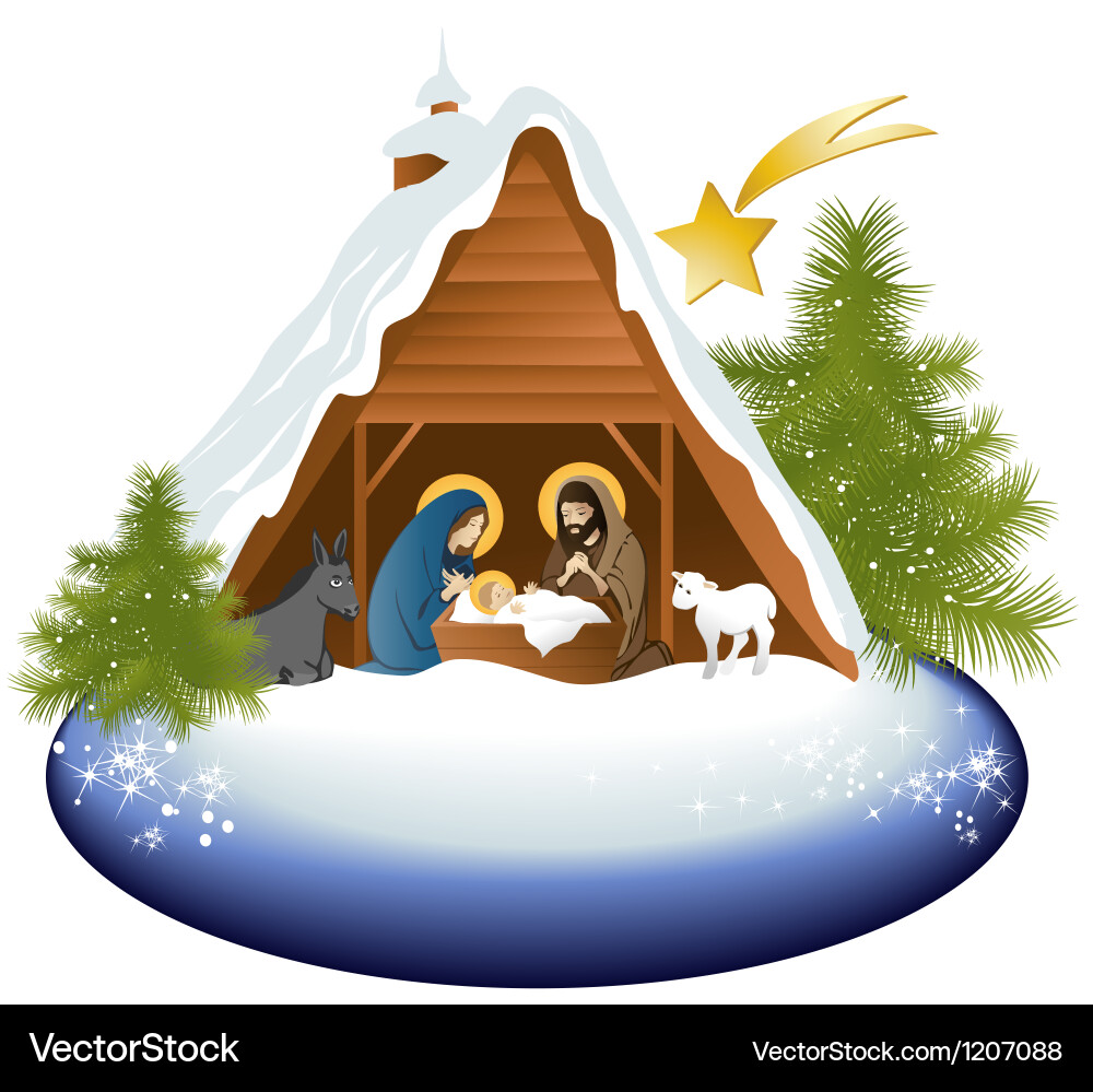 Christmas nativity scene Royalty Free Vector Image