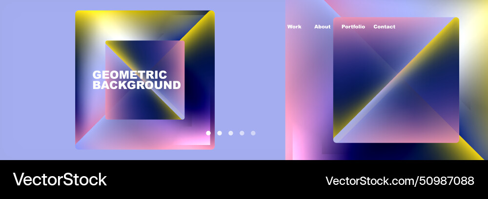 Colorful fluid gradient triangles and squares web Colorful fluid gradient triangles and squares web vector image