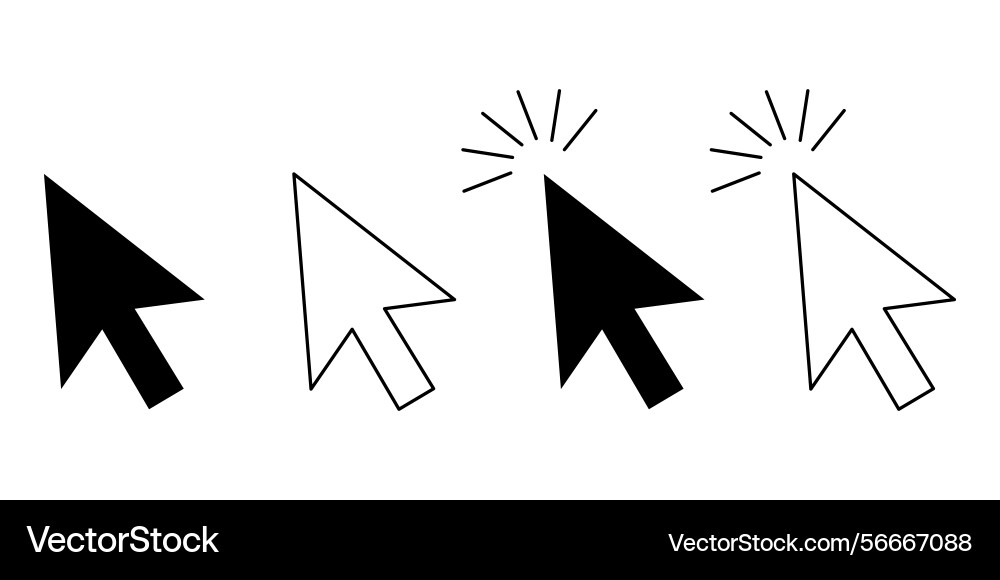 Computer Maus Cursor klicken Sie auf Symbol gesetzt Computer Maus Cursor klicken Sie auf Symbol gesetzt vektorbild
