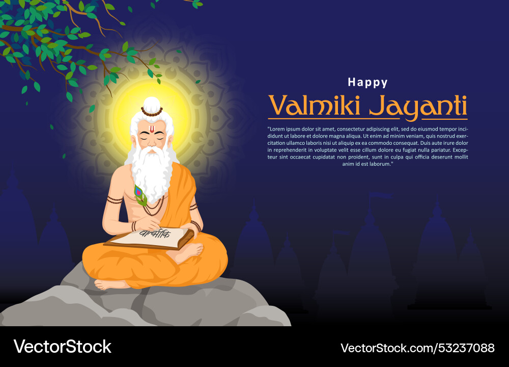 Happy valmiki jayanti with old man Vector Image