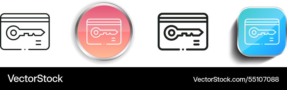Key icon thin linear regular and button style vector image