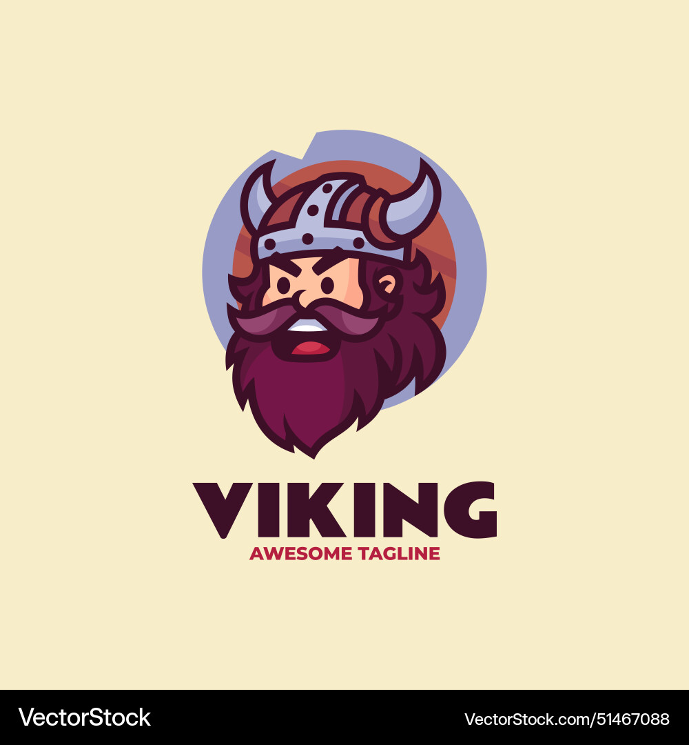 Logo viking mascot Cartoon Stil Logo viking mascot Cartoon Stil vektorbild