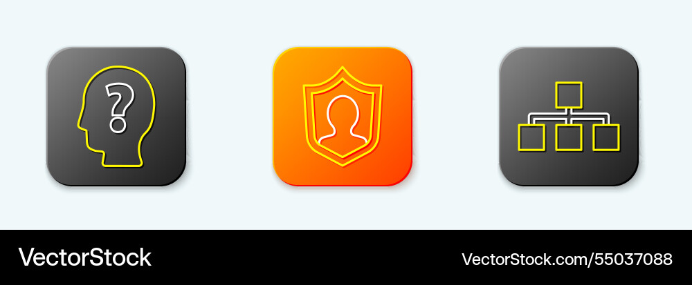 Set line head with question mark user protection Vector Image